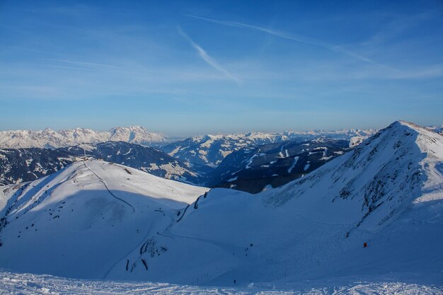 Beautiful view of the snowy mountains winter sport