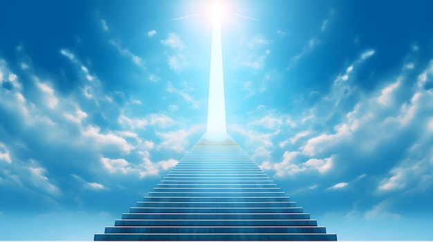 Beautiful view of stairway to heaven with beaming light