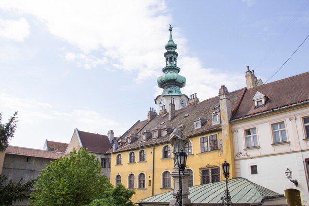 Beautiful view of the streets and buildings in the old town of Bratislava