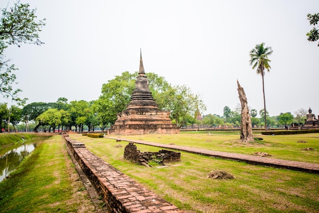 A beautiful view of Sukhothai Historical Park located in Thailand