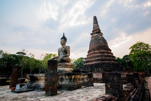 A beautiful view of Sukhothai Historical Park located in Thailand