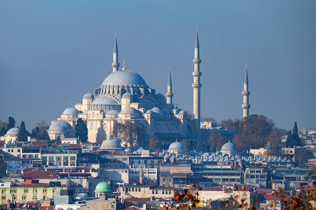 The beautiful view on suleymaniye mosquei istanbul turkey