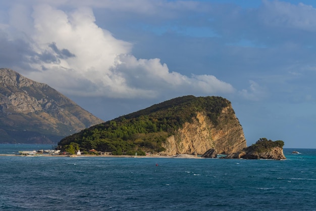 Beautiful view at Sveti Nikola island in Budva Montenegro