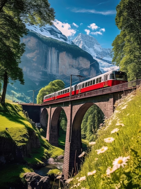 Beautiful view of Switzerland in summertime