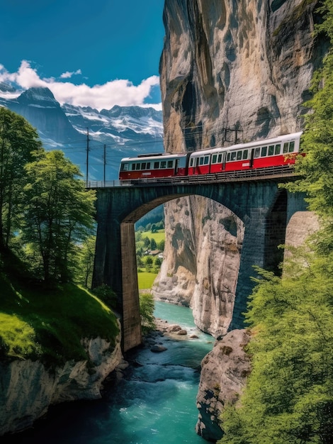 Beautiful view of Switzerland in summertime