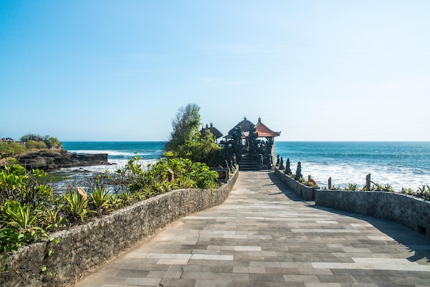 A beautiful view of Tanah Lot temple located in Bali Indonesia