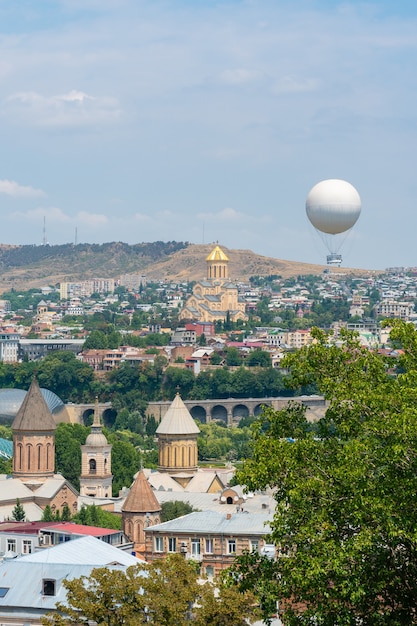 Beautiful view of Tbilis, capital of Georgia. Cityscape