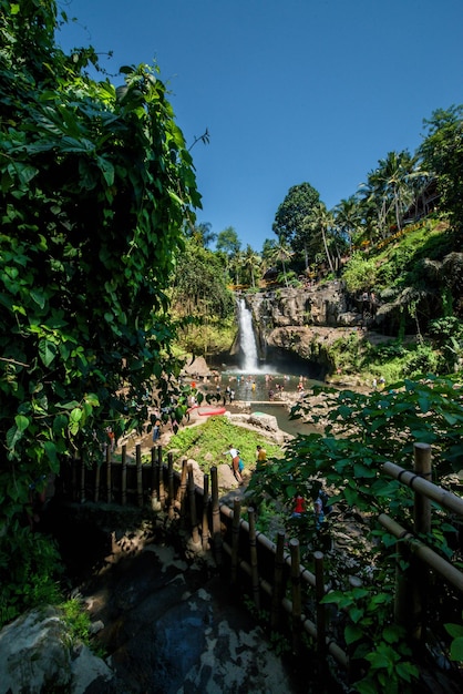 A beautiful view of Tegenungan Waterfall in Bali Indonesia