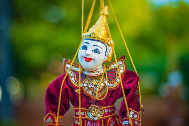 A beautiful view of traditional dolls in Bagan Myanmar