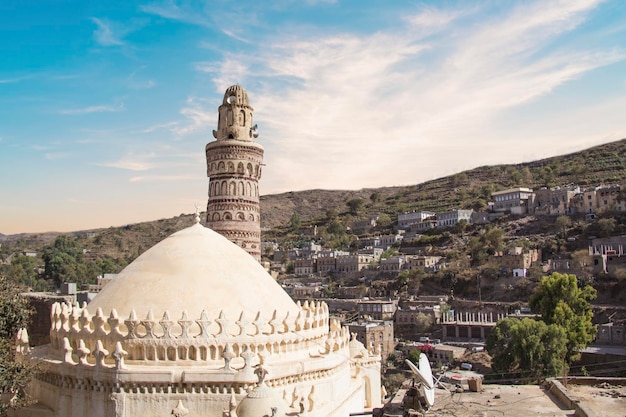 Photo beautiful view of the typical architecture of yemen in jibla yemen