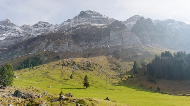 Beautiful view of valley mountain Saentis, Switzerland