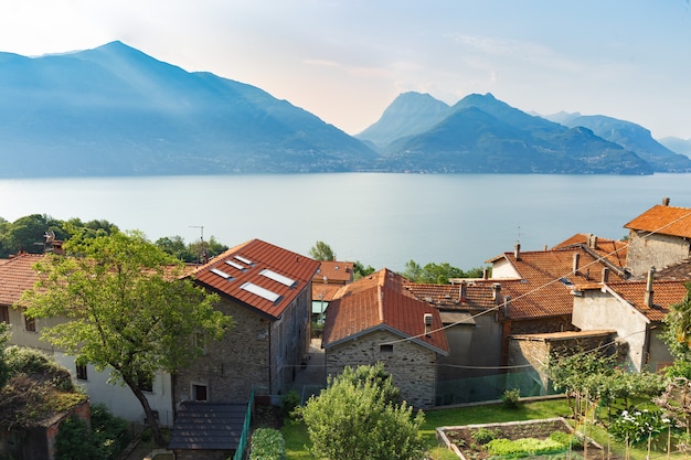 Beautiful view of the village on Lake Como Italy