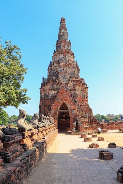 A beautiful view of Wat Chaiwatthanaram temple located in Ayutthaya Thailand