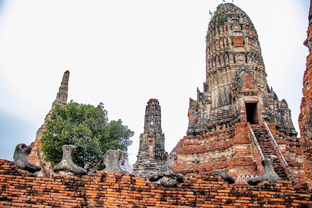 タイのアユタヤにあるワットチャイワタナラム寺院の美しい景色