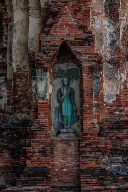 A beautiful view of Wat Mahathat temple located in Ayutthaya Thailand