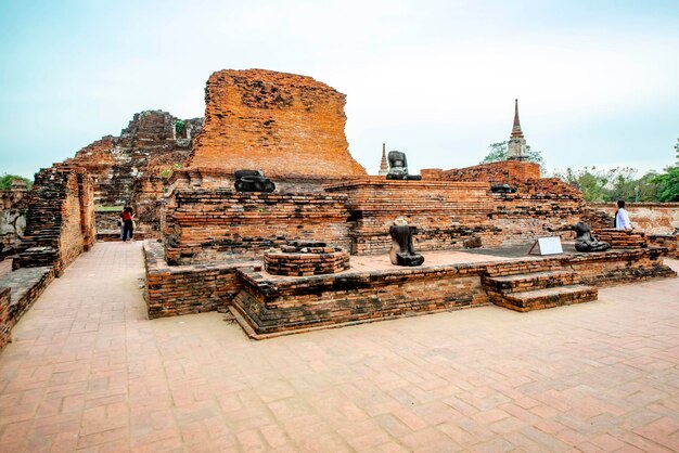 A beautiful view of Wat Mahathat temple located in Ayutthaya Thailand