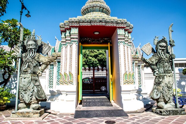 A beautiful view of wat pho temple located in bangkok thailand