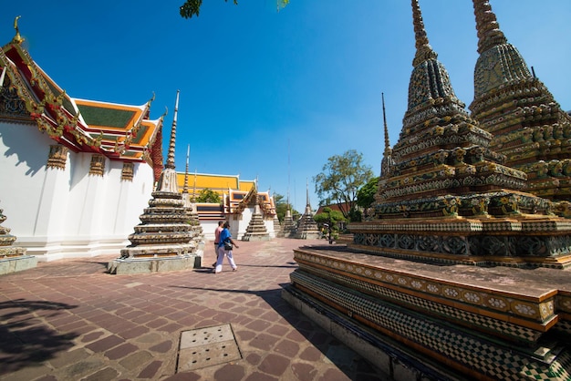 A beautiful view of Wat Pho Temple located in Bangkok Thailand