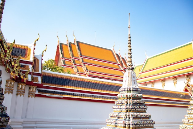 A beautiful view of Wat Pho temple located in Bangkok Thailand