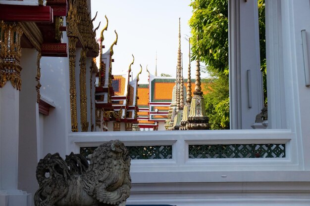 A beautiful view of Wat Pho temple located in Bangkok Thailand