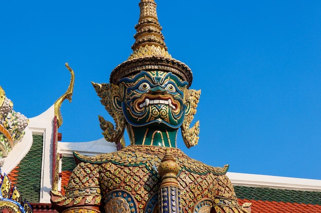 A beautiful view of Wat Phra Kaew Temple The Grand Palace located in Bangkok Thailand