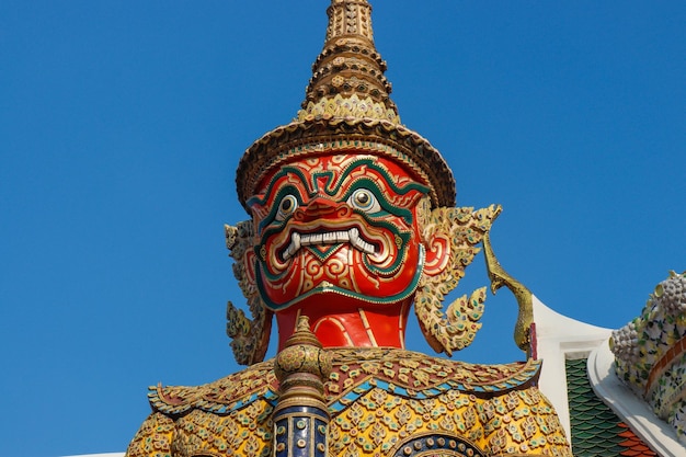 A beautiful view of Wat Phra Kaew Temple The Grand Palace located in Bangkok Thailand