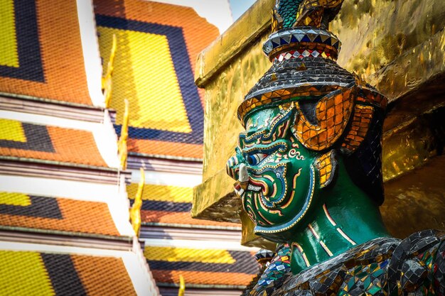 A beautiful view of Wat Phra Kaew Temple The Grand Palace located in Bangkok Thailand