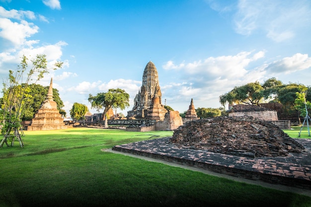 A beautiful view of Wat Ratchaburana temple located in Ayutthaya Thailand