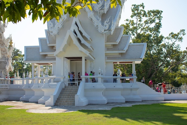 A beautiful view of Wat Rong Khun the White Temple located in Chiang Rai Thailand