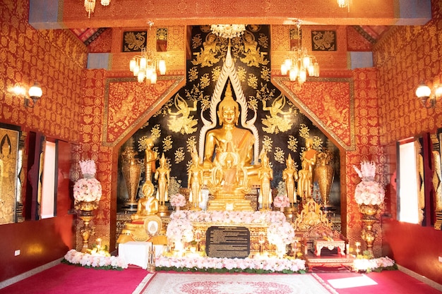 A beautiful view of Wat Saeng Kaeo temple located in Chiang Rai Thailand