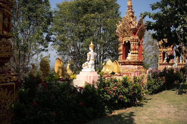 A beautiful view of Wat Saeng Kaeo temple located in Chiang Rai Thailand