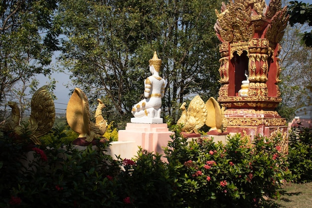 A beautiful view of Wat Saeng Kaeo temple located in Chiang Rai Thailand