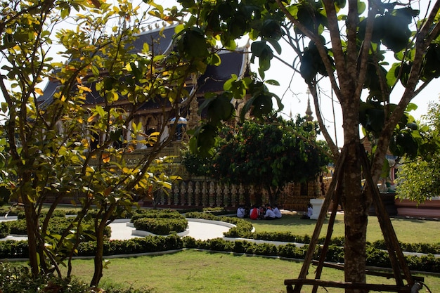 A beautiful view of Wat Saeng Kaeo temple located in Chiang Rai Thailand