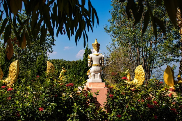 A beautiful view of Wat Saeng Kaeo temple located in Chiang Rai Thailand