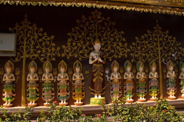 A beautiful view of Wat Saeng Kaeo temple located in Chiang Rai Thailand