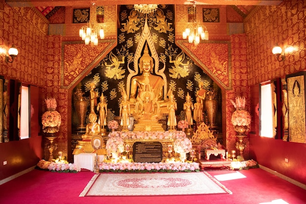 A beautiful view of Wat Saeng Kaeo temple located in Chiang Rai Thailand