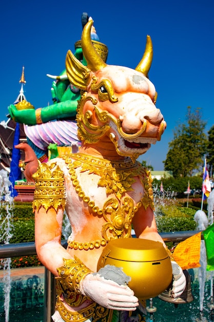 A beautiful view of Wat Saeng Kaeo temple located in Chiang Rai Thailand