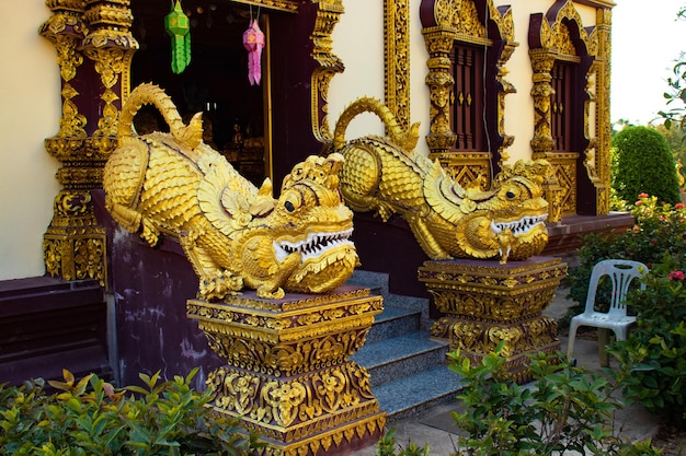 A beautiful view of Wat Saeng Kaeo temple located in Chiang Rai Thailand