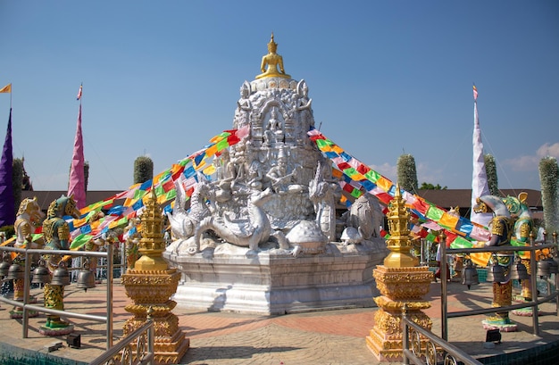 A beautiful view of Wat Saeng Kaeo temple located in Chiang Rai Thailand