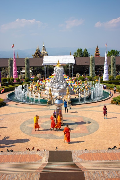 A beautiful view of Wat Saeng Kaeo temple located in Chiang Rai Thailand