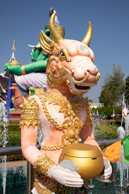 A beautiful view of Wat Saeng Kaeo temple located in Chiang Rai Thailand