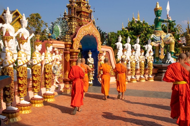 태국 치앙라이에 위치한 Wat Saeng Kaeo 사원의 아름다운 전망