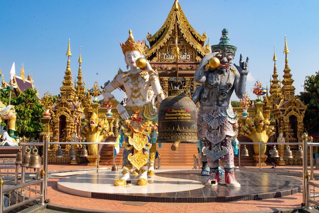 A beautiful view of Wat Saeng Kaeo temple located in Chiang Rai Thailand