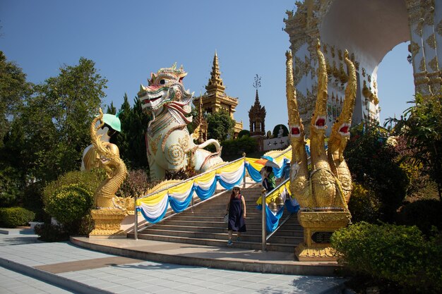 A beautiful view of Wat Saeng Kaeo temple located in Chiang Rai Thailand