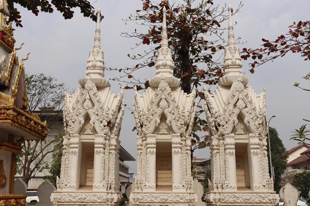 A beautiful view of Wat Sisaket buddhist temple located in Vientiane Laos