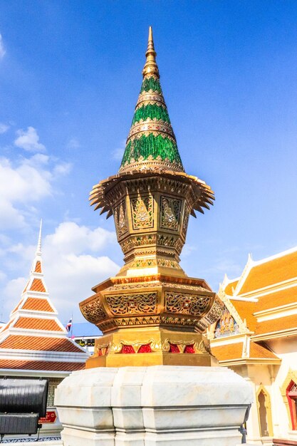 A beautiful view of Wat Traimit temple located in Bangkok Thailand