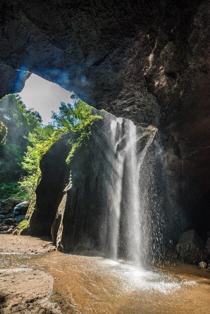 A beautiful view of waterfall in Bali Indonesia