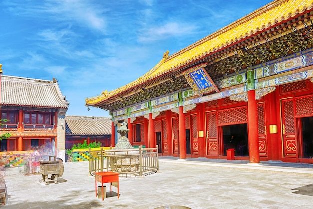 Yonghegong Lama Temple.Beijing의 아름다운 전망.