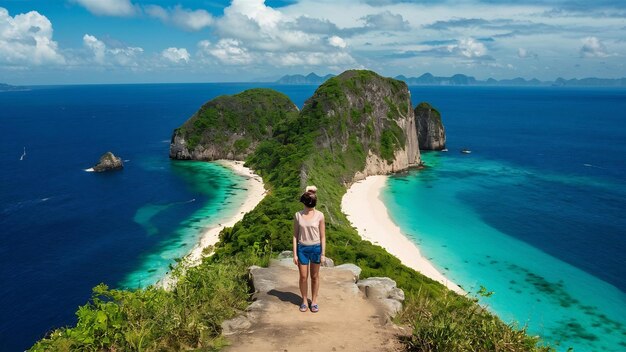 Beautiful viewpoint on koh nangyuan island surat thani in thailand