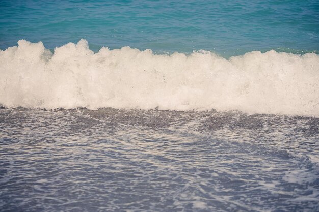 Beautiful views of the sea waves on a sunny summer day Troubled Sea